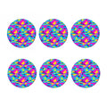 Neon Camouflage Print Coaster Set