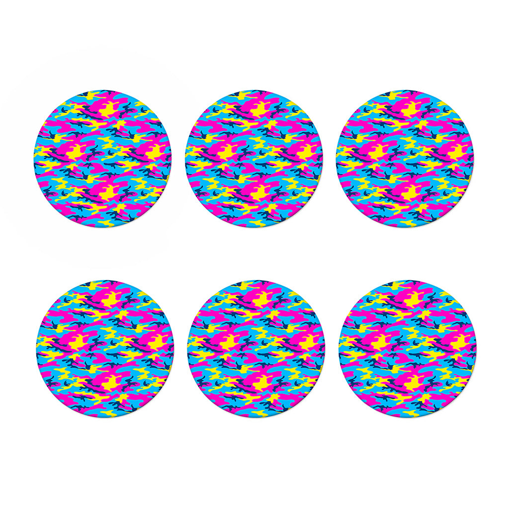 Neon Camouflage Print Coaster Set