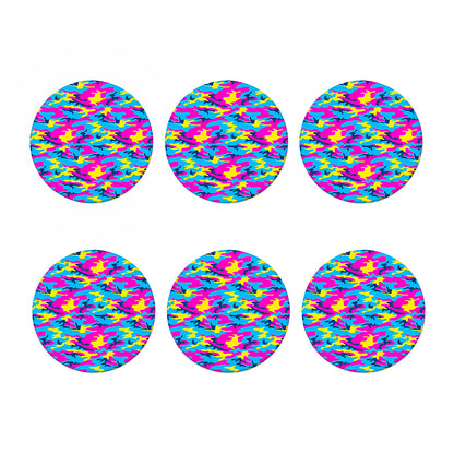Neon Camouflage Print Coaster Set