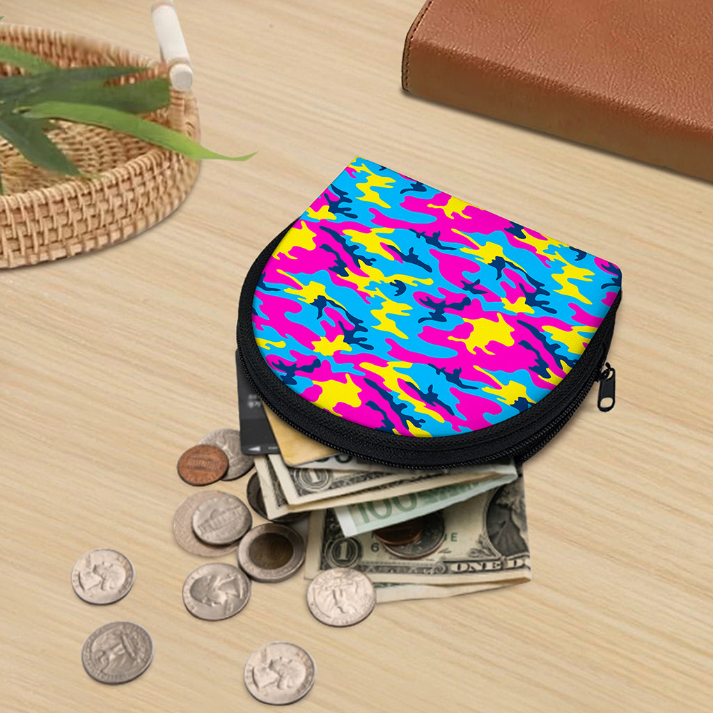 Neon Camouflage Print Coin Purse
