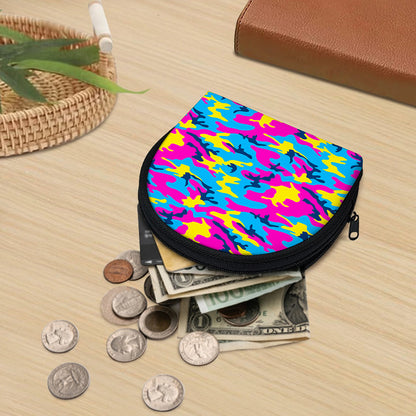 Neon Camouflage Print Coin Purse