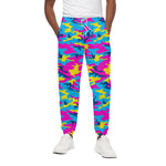 Neon Camouflage Print Cotton Pants