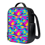 Neon Camouflage Print Crossbody Lunch Bag