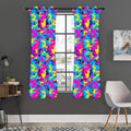 Neon Camouflage Print Grommet Curtain Panels