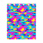 Neon Camouflage Print Curtain