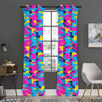 Neon Camouflage Print Curtain