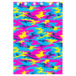 Neon Camouflage Print Curtain