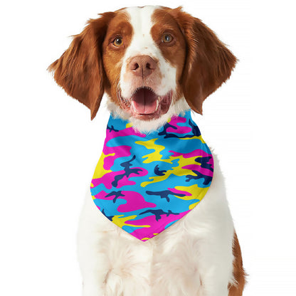 Neon Camouflage Print Dog Bandana