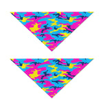 Neon Camouflage Print Dog Bandana