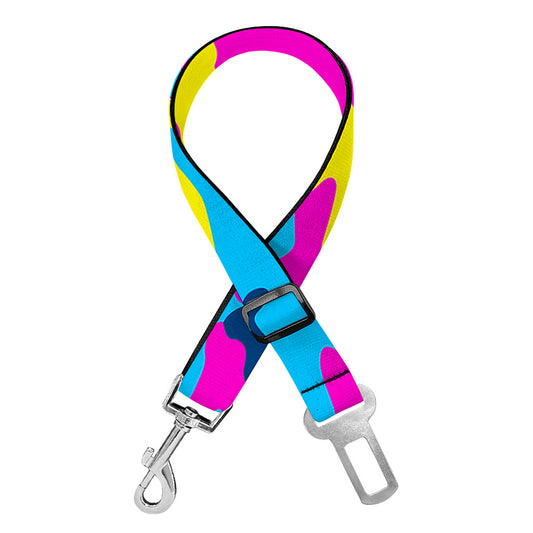 Neon Camouflage Print Dog Seat Belt