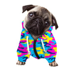 Neon Camouflage Print Dog Zip Up Hoodie