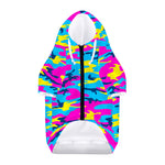 Neon Camouflage Print Dog Zip Up Hoodie