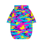 Neon Camouflage Print Dog Zip Up Hoodie