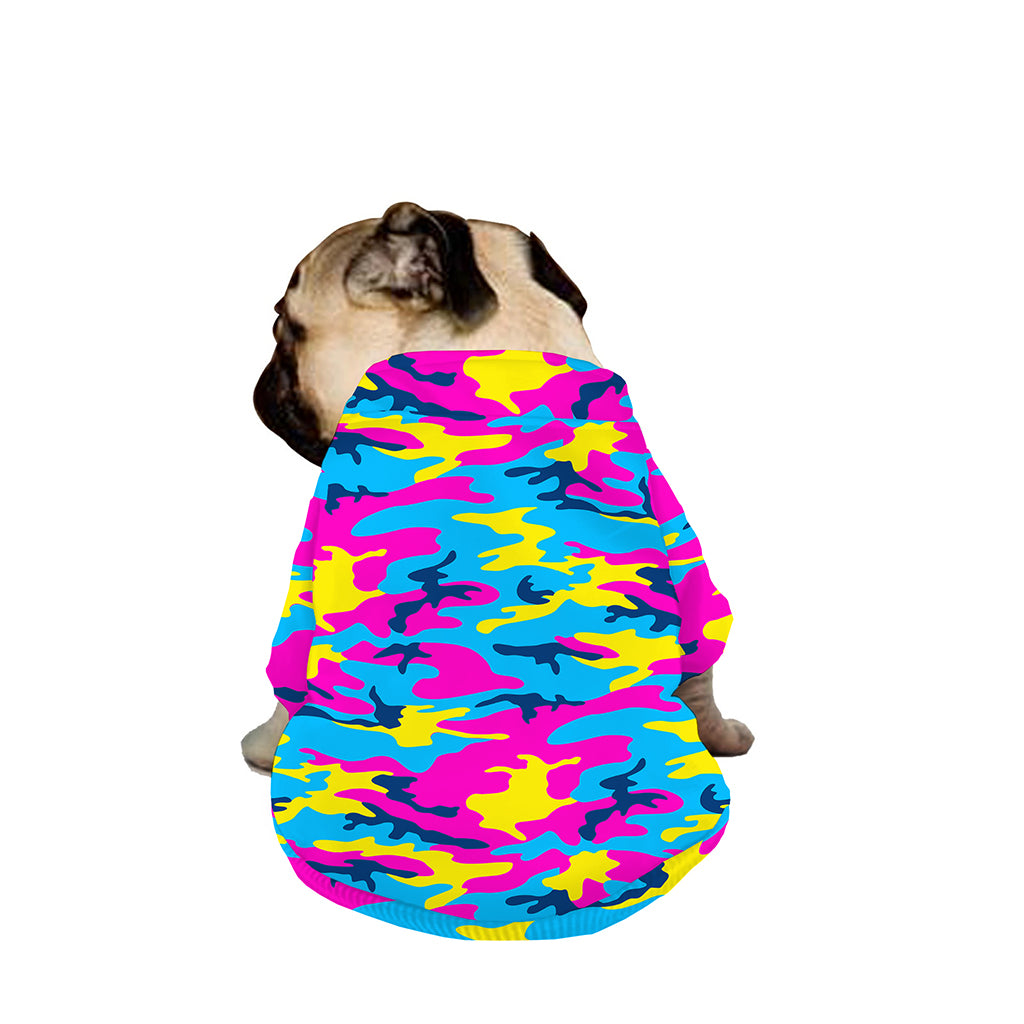 Neon Camouflage Print Dog Zip Up Jacket