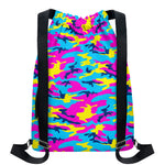 Neon Camouflage Print Drawstring Backpack