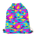 Neon Camouflage Print Drawstring Bag