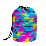Neon Camouflage Print Drawstring Makeup Bag