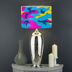 Neon Camouflage Print Drum Lamp Shade