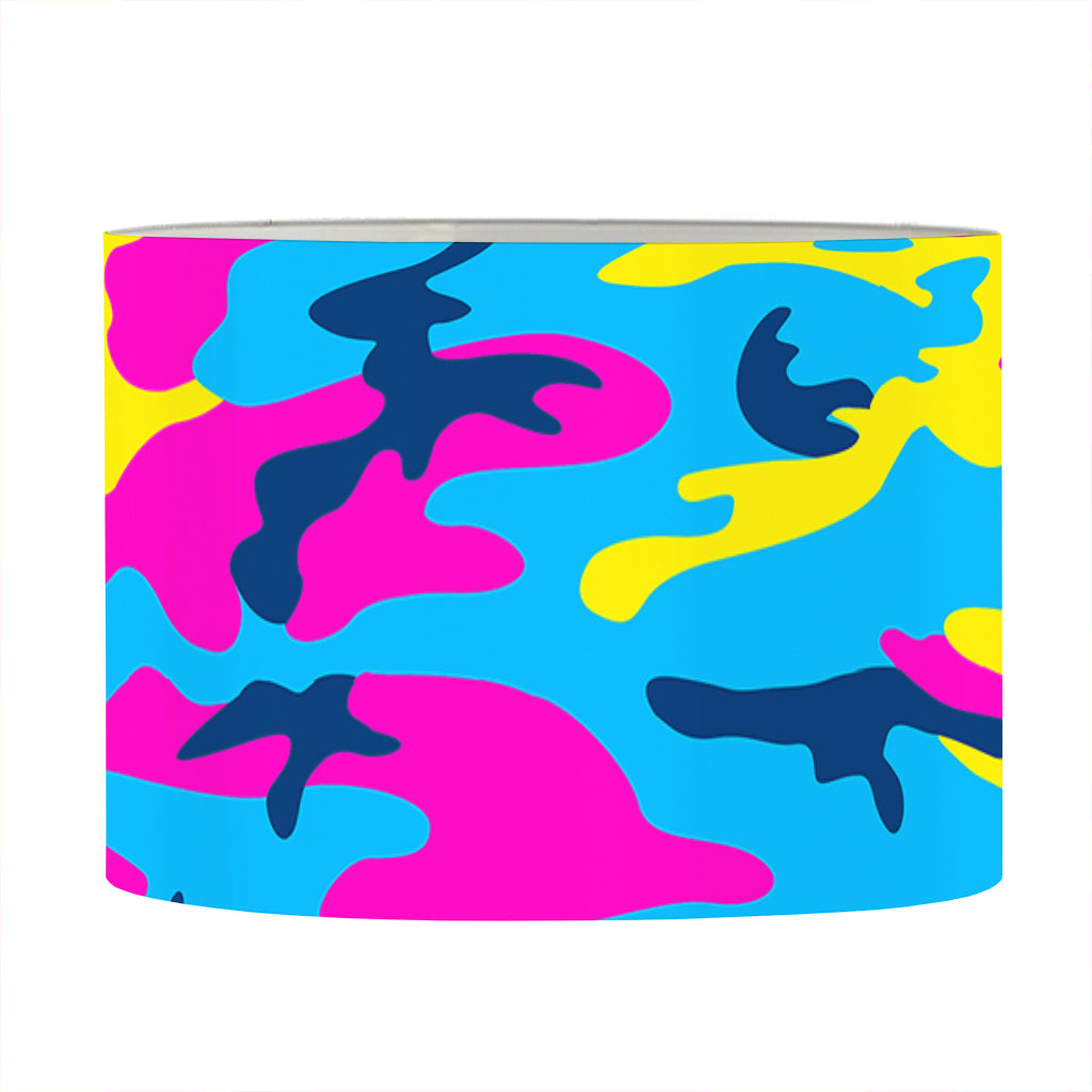 Neon Camouflage Print Drum Lamp Shade