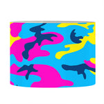 Neon Camouflage Print Drum Lamp Shade