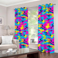 Neon Camouflage Print Extra Wide Grommet Curtains