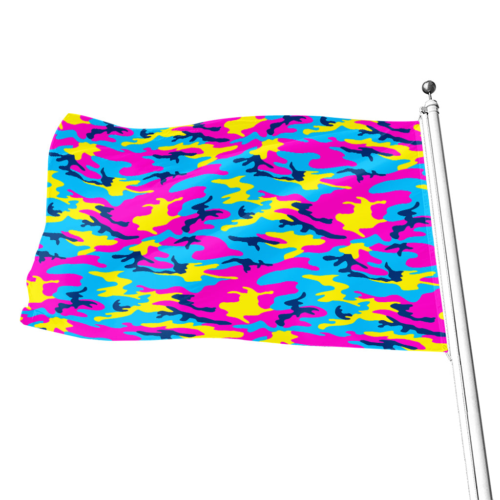 Neon Camouflage Print Flag