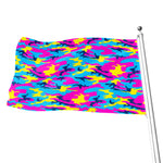 Neon Camouflage Print Flag