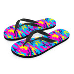 Neon Camouflage Print Flip Flops