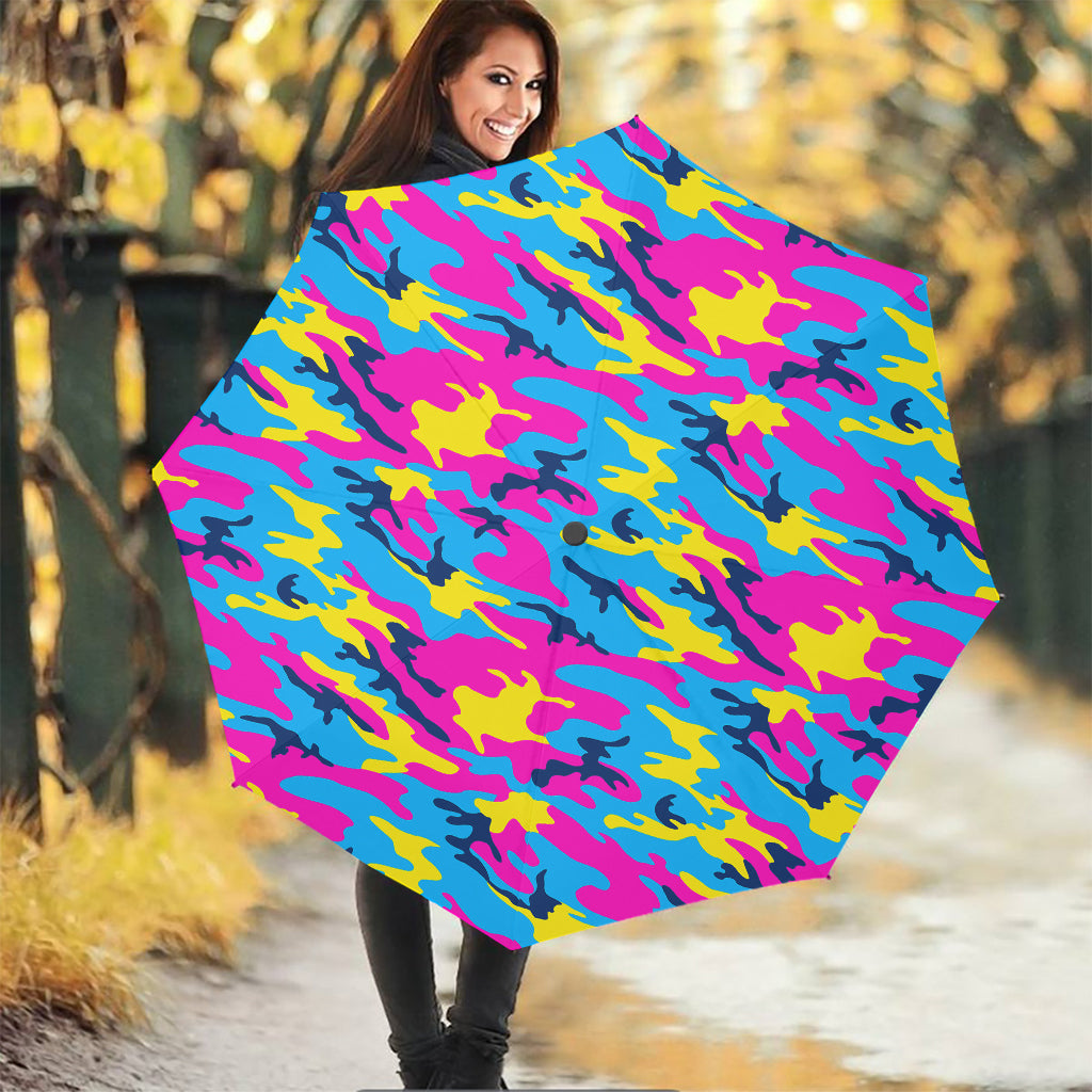 Neon Camouflage Print Foldable Umbrella