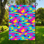 Neon Camouflage Print Garden Flag