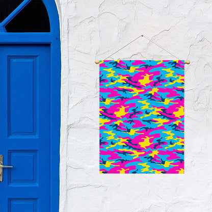 Neon Camouflage Print Garden Flag