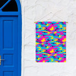 Neon Camouflage Print Garden Flag