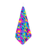 Neon Camouflage Print Hand Towel