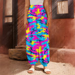 Neon Camouflage Print Harem Pants