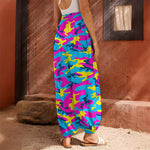 Neon Camouflage Print Harem Pants