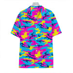 Neon Camouflage Print Hawaiian Shirt