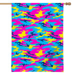 Neon Camouflage Print House Flag