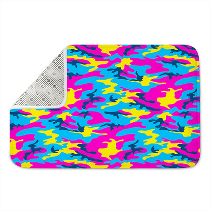 Neon Camouflage Print Indoor Door Mat