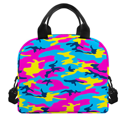 Neon Camouflage Print Insulated Lunch Bag