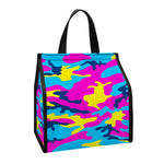Neon Camouflage Print Insulated Lunch Tote