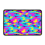 Neon Camouflage Print Kitchen Mat