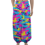 Neon Camouflage Print Lantern Pants