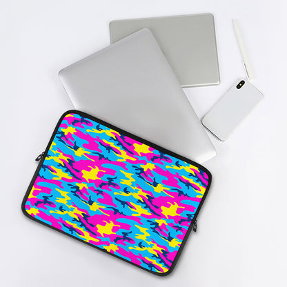 Neon Camouflage Print Laptop Sleeve
