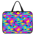 Neon Camouflage Print Laptop Sleeve With Handle