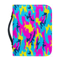 Neon Camouflage Print Leather Bible Cover