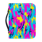 Neon Camouflage Print Leather Bible Cover