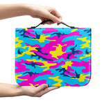 Neon Camouflage Print Leather Bible Cover