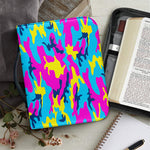 Neon Camouflage Print Leather Bible Cover