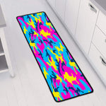 Neon Camouflage Print Long Kitchen Mat