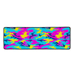 Neon Camouflage Print Long Kitchen Mat